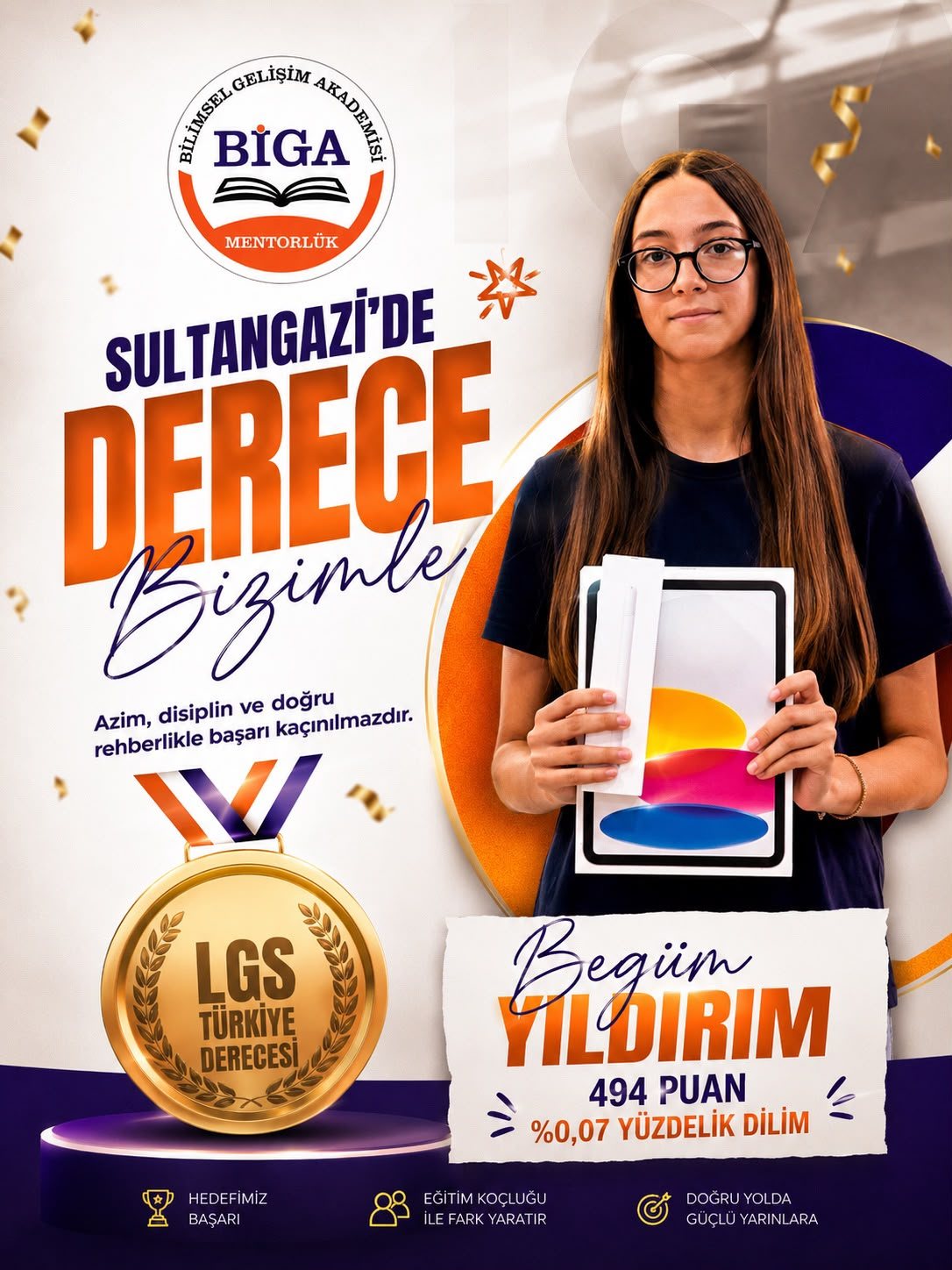 Begüm Yıldırım - LGS 494 puan, %0,07 yüzdelik dilim